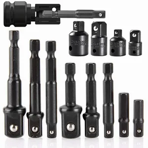 Impact Socket Adapter and Reducer Set, Drill Extension, Turns Power Drill, at high speed, Nut Driver, 1/4, 12pcs 10 Main Sales Adapter for Drill - №4