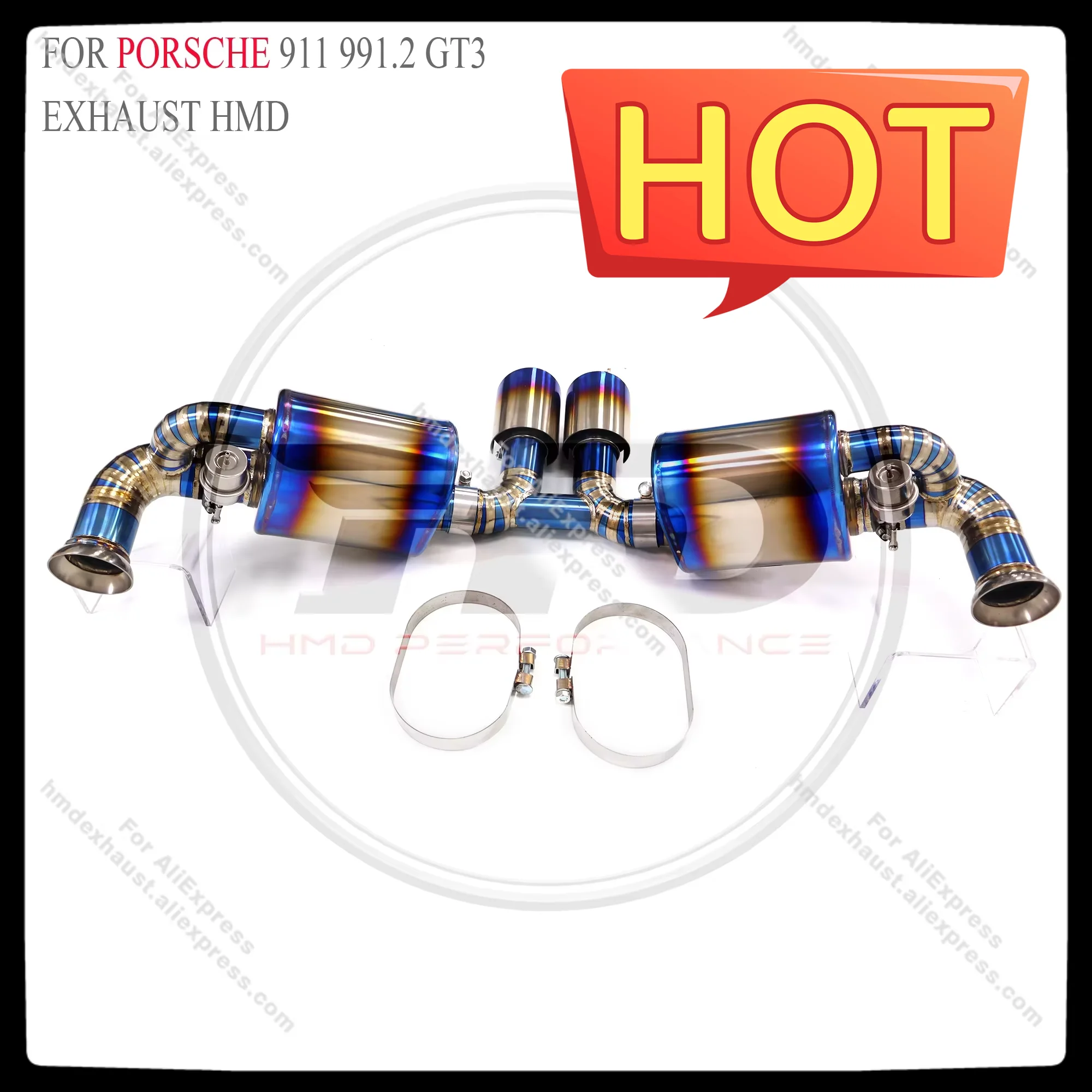 

HMD Titanium Exhaust System Performance Catback for Porsche 911 991.2 GT3 Muffler With Valve