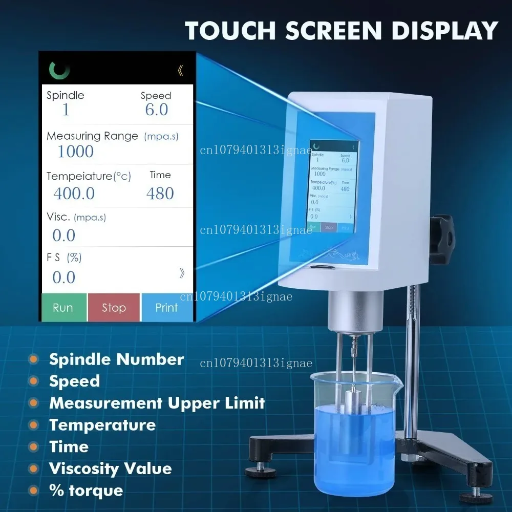 Digital Rotary Viscometer Touch Screen Viscosity Meter 1% Accuracy Lab Viscometers with Data Output and Temperature Probe NDJ-8T