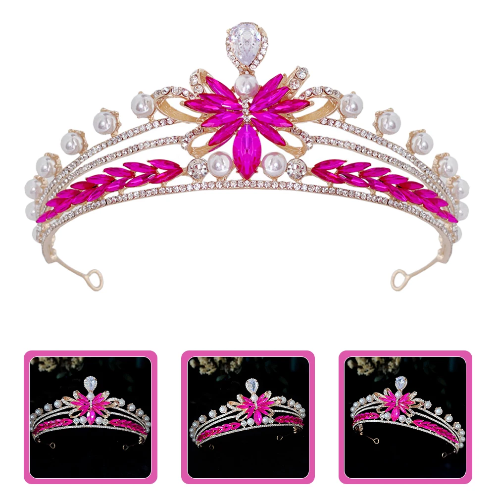 

Pearl Bow Crown Bride Accessories Bridal Headdress Headband Headpiece for Women Wedding Crowns Hair Accessory