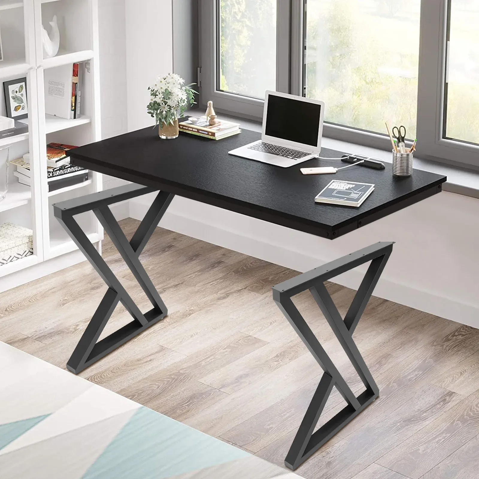 2 patas de mesa de hierro, de alta calidad, adecuadas para dormitorios, hoteles, salas de comedor, restaurantes.