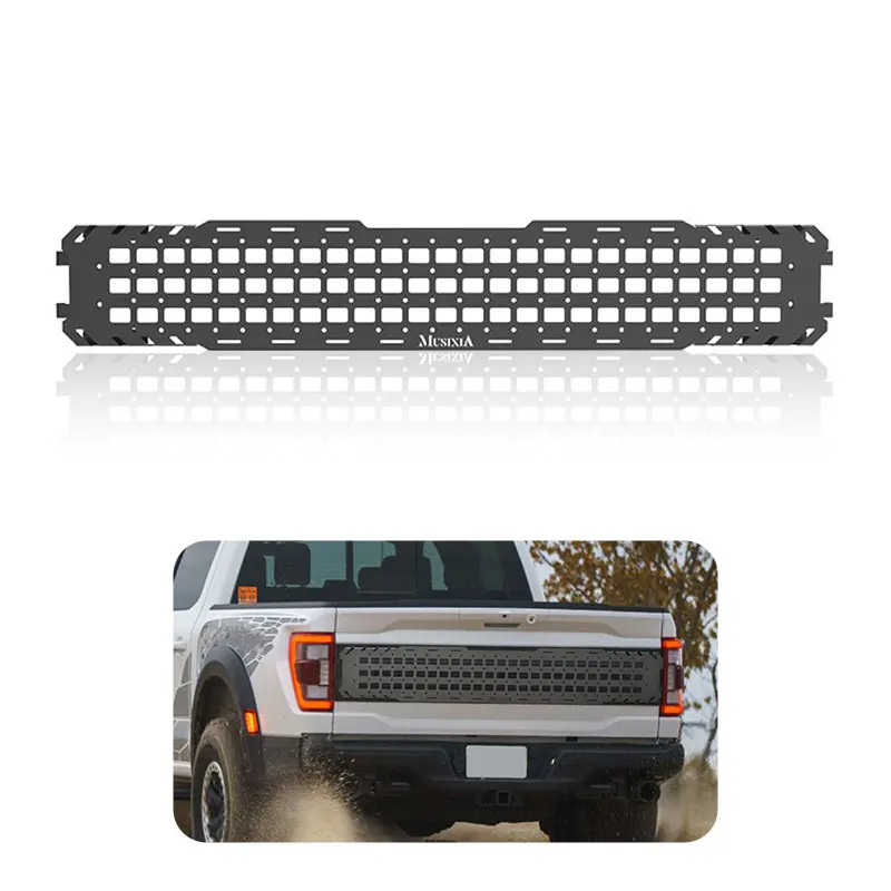 Roof rack, exterior accessories, off-road rear cargo box, and MOLLE panel for the tailgate, fit Ford F-150 Raptor