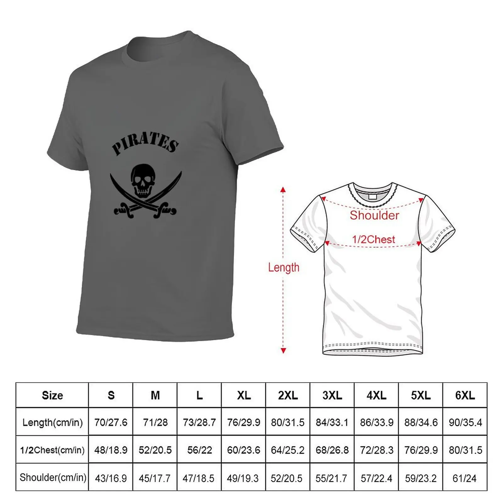 Design pirate T-Shirt Daily Wear Plain Short Sleeve Shirt