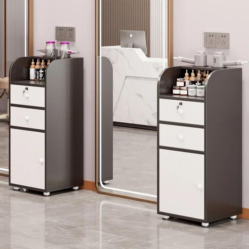 خزانة صالون Morandi خزانة بيضاء بسيطة أثاث صالونات التجميل سبا أجهزة الطاولة المساعدة Muebles De Manicurista #1