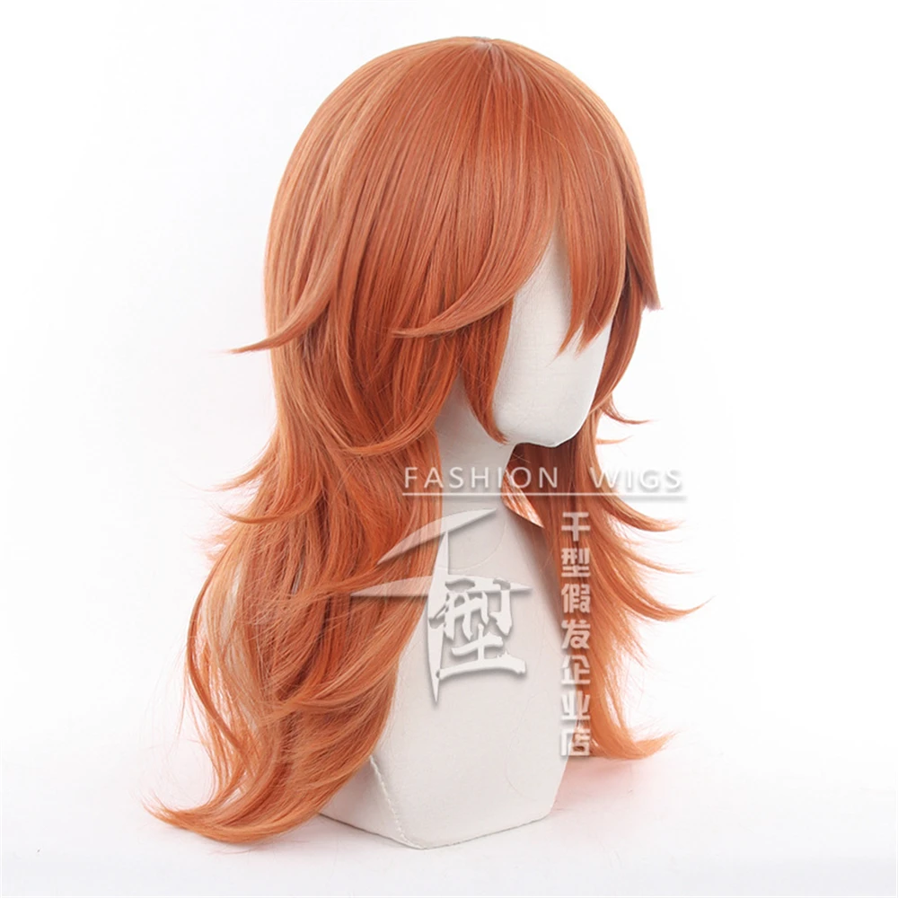 Chainsaw Man Angel Devil Wig 60cm Orange Heat Resistant Makima Cosplay Hair for Halloween Party Anime Costume Accessory