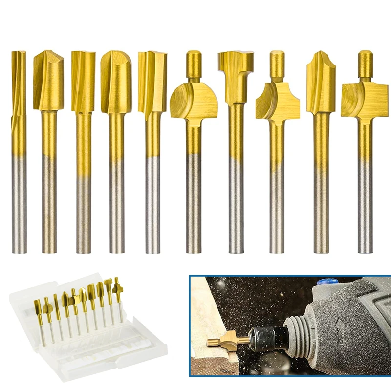 Imagem -02 - Xcan-hss Fresa Rotativa mm Shank Revestido de Titânio Carpintaria Router Bit Ferramentas Rotativas Dremel Carving Bit