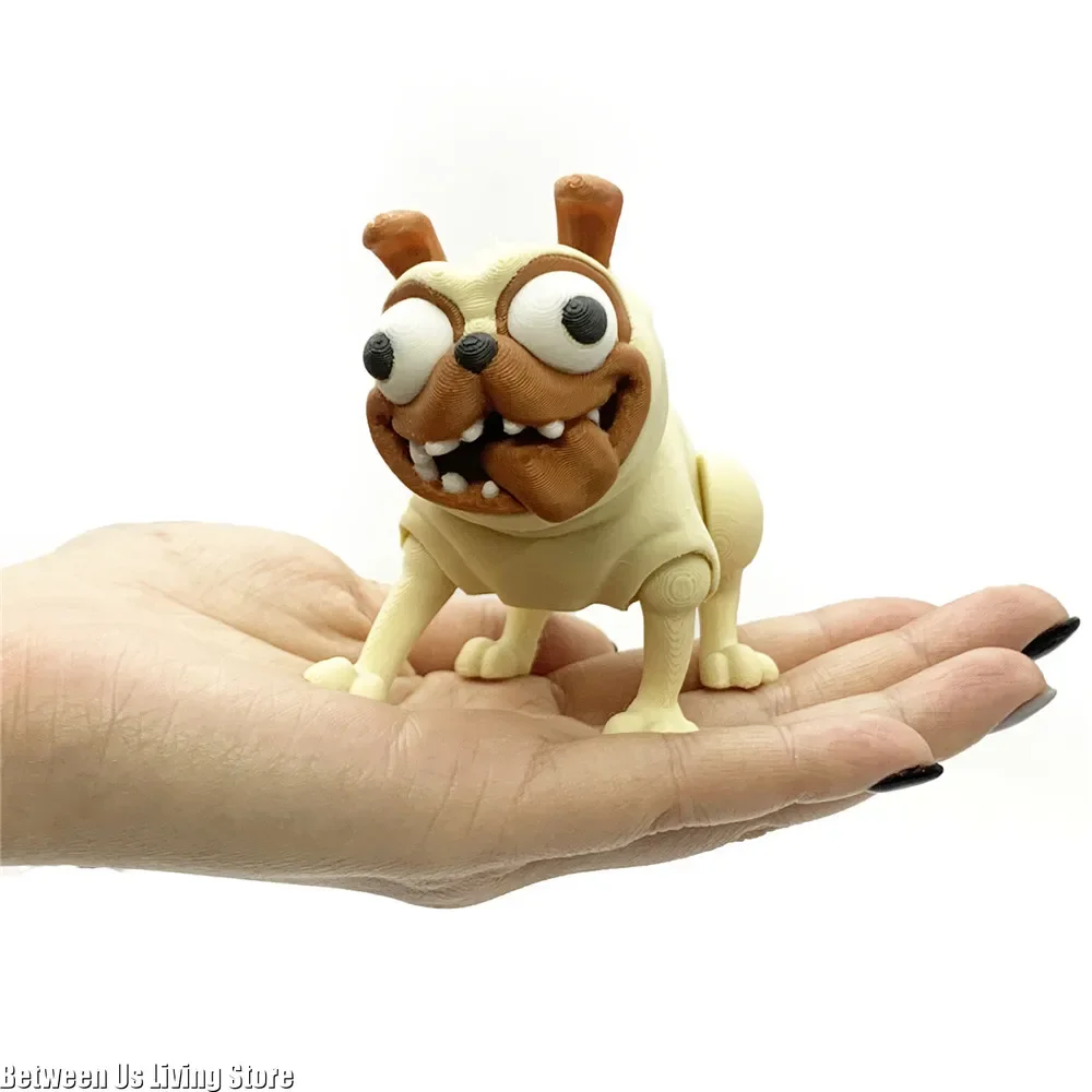 3D Printed Multi-Joint Movable Cute Pug - Funny Abstract Desk Decoration & Unique Gift for Home or Office home decor