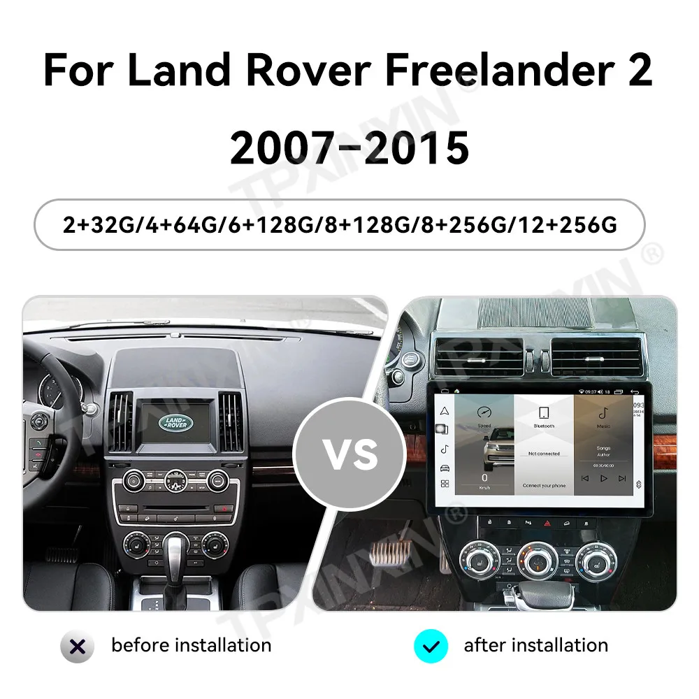 13.3 Inch Carplay Android 14 For Land Rover Freelander 2 2007-2015 Car Radio GPS Navigation Multimedia Player Stereo Head Unit