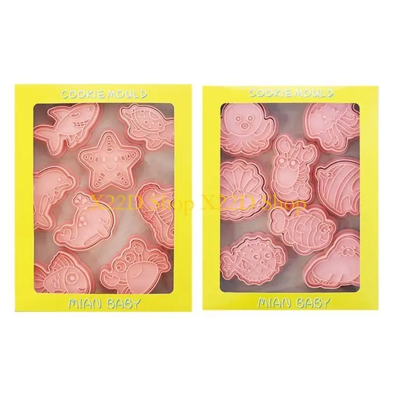 

X22D 16 шт. пластиковая форма для печенья, штампы для печенья, формочки для печенья с морскими животными, сделай сам, форма для