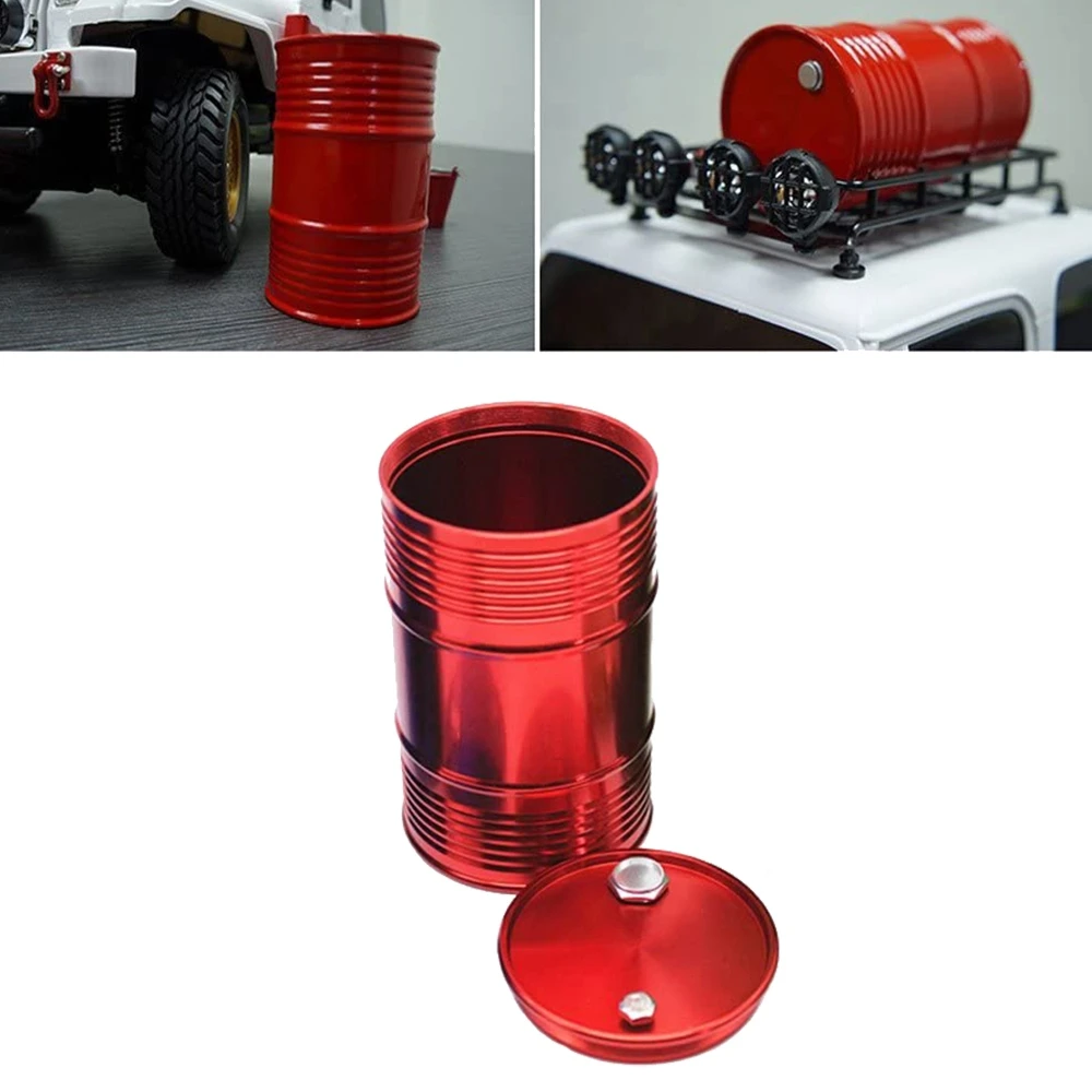 Metal Oil Drum Fuel Tank Container for 1/10 RC4WD D90 SCX10 Rock Crawler RC Car Decor Accessories