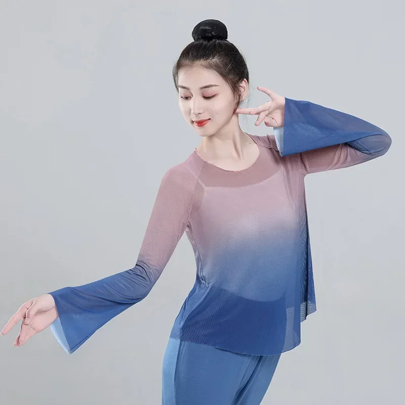 أزياء الرقص الكلاسيكي الجديدة جسم الإناث قافية الشاش الجنية أنيقة تغيير تدريجي اللون