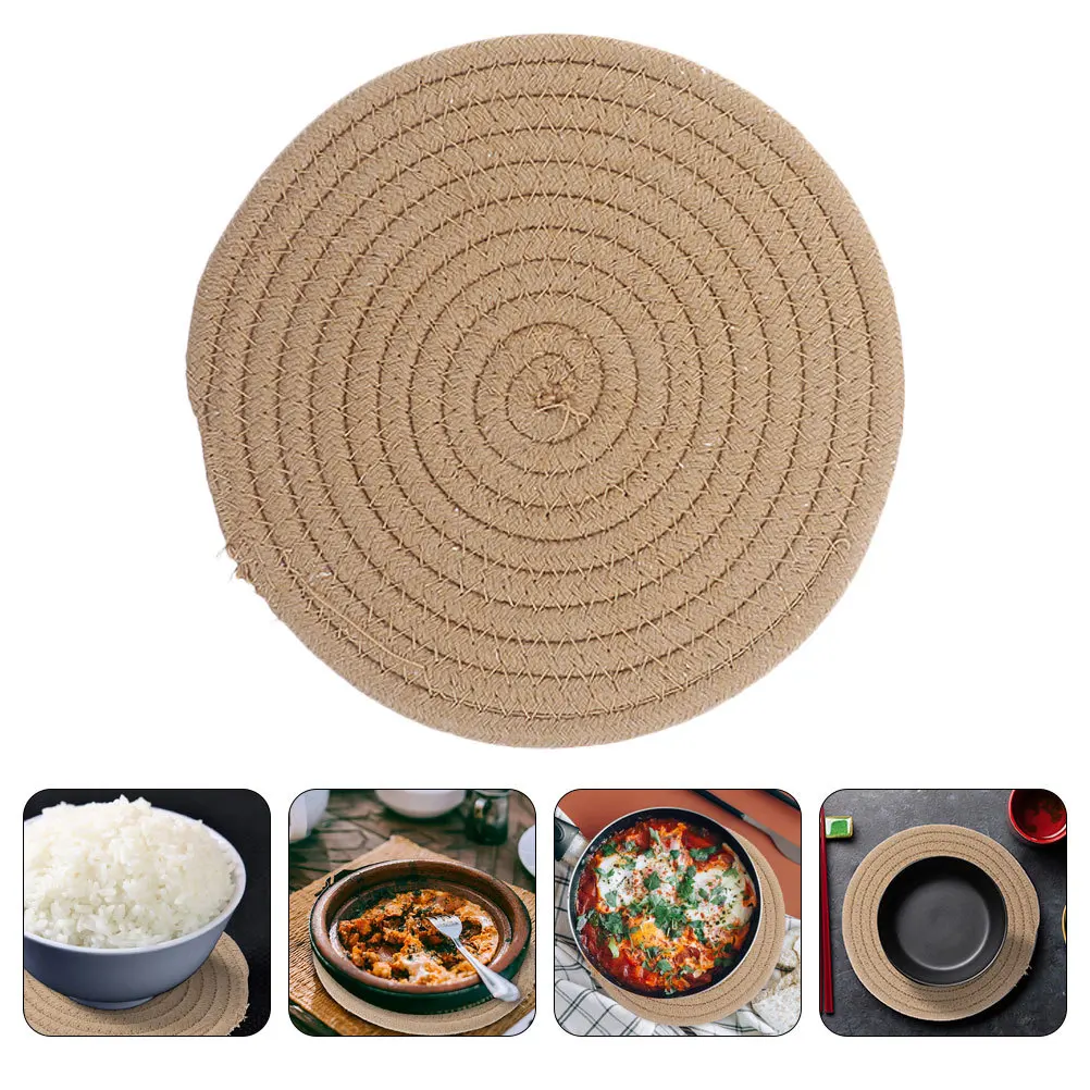 4 قطعة مقاومة درجات الحرارة العالية موقد كهربائي وعاء الحصير جولة القطن المنسوجة المفارش العزل الحراري الجدول حماية