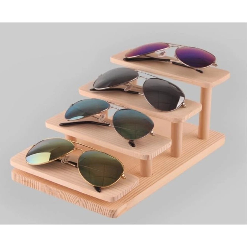 

Sunglasses 2/3/4tier Wooden Display Eyeglasses Showing Rack Jewelry Holder Bracelet Tray Stand Watch Shelf Props Organizer