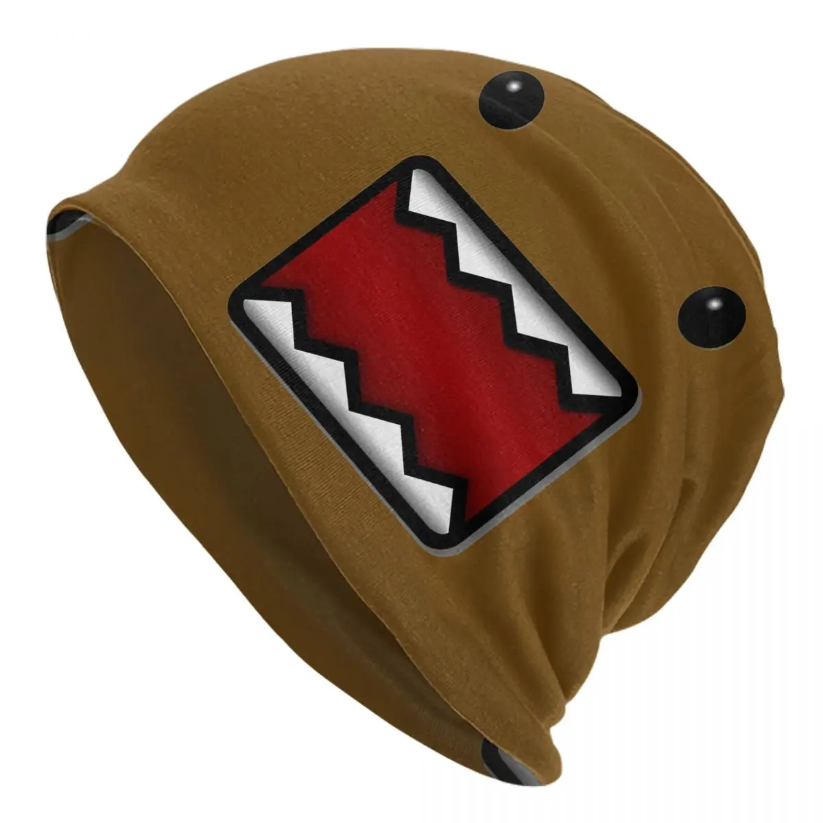 Domo Kun Doll Face Funny Bonnet Hats Fashion Street Skullies Beanies Hats for Men Women Knitted Hat Spring Dual-use Cap