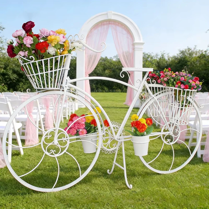 Bicycle wedding decoration flower stand floor-to-ceiling photography props outdoor gardening pastoral theme