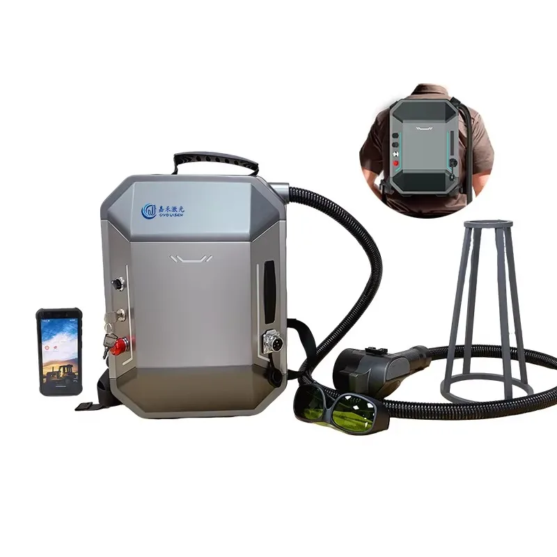 Rechargeable Mini Backpack Portable MOPA Pulse Cleaner Cleaning Rust  Cleaner Machine with Handheld Tablet