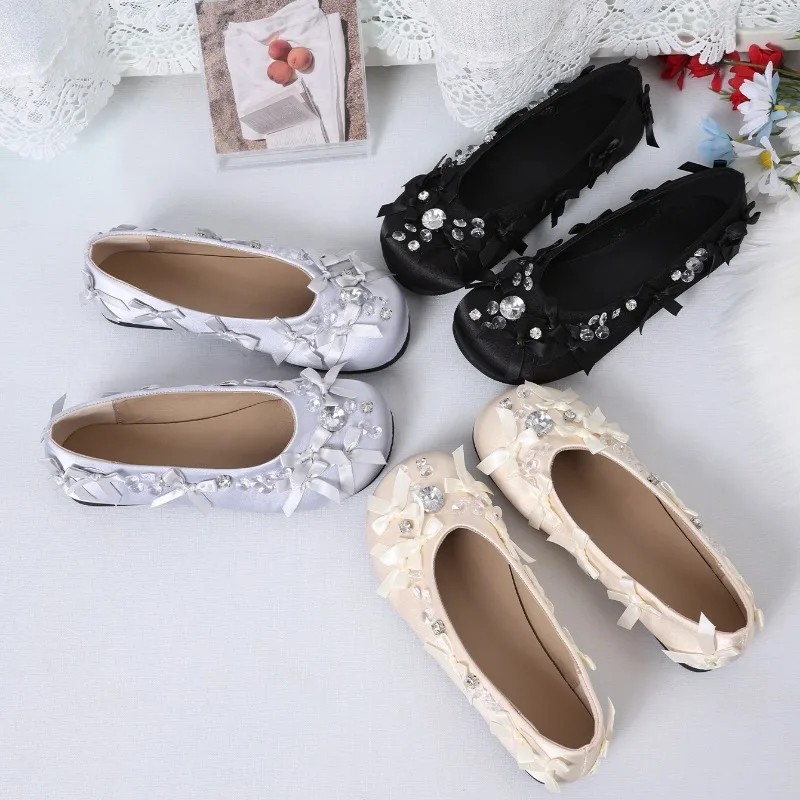 

Women's Shoes 2025 Flower Drill Shallow Mouth Ballet Flat Shoes Fashionable/Comfortable Round Toe Single Shoes Zapatillas Mujer