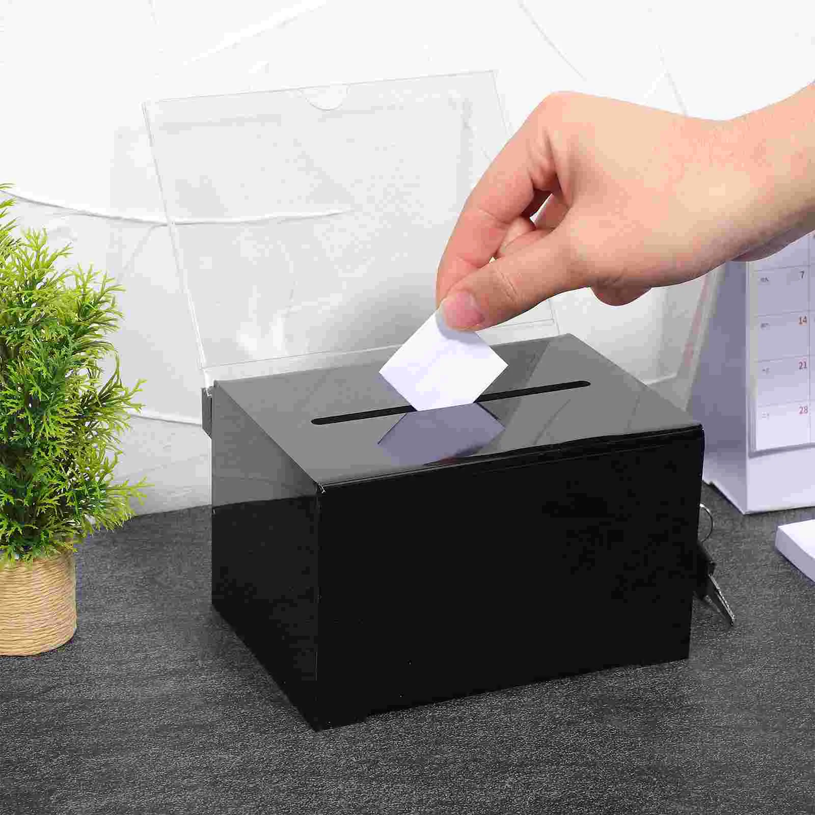 1 Set Ballot Box Suggestion Box Comment Box Letter Box Lockable Money Box Vote Box With Cards