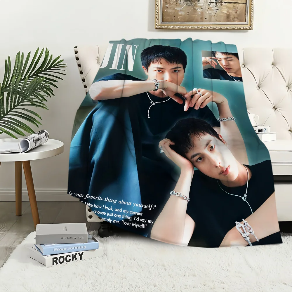 بطانية الفانيلا الدافئة الراحة المعبود J-Jin SINGER بطانية قطيفة ناعمة للأريكة غرفة المعيشة kpop مكتب غرفة نوم هدية السفر #6