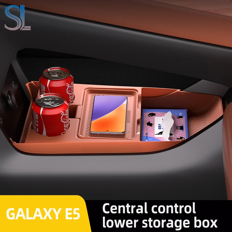 

For Geely Galaxy E5 EX5 2024 2025 Storage Box Center Armrest Hidden Box Cup Holder Organizer Interior Accessories