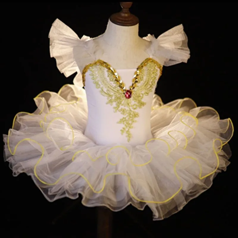 فستان توتو لرقص الباليه للفتيات ، ملابس رقص قصيرة الأكمام ، بدلة تمرين راقصة الباليه للأطفال ، تنورة ، زي أداء المرحلة المدرسية