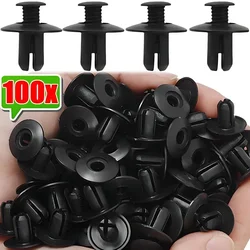 100pcs 8mm Plastic Fasteners Screws Universal Car Bumper Fender Black Rivets Car Fastener Push Pin Clips Auto Screws Accessories