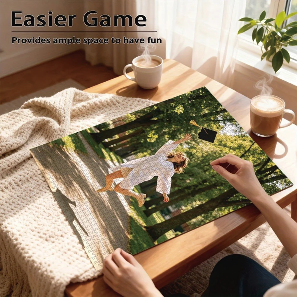 35/300/500/1000pcs Personalized Custom Photo Puzzle Couple Photos Father's Day Back To School Halloween Christmas New Year