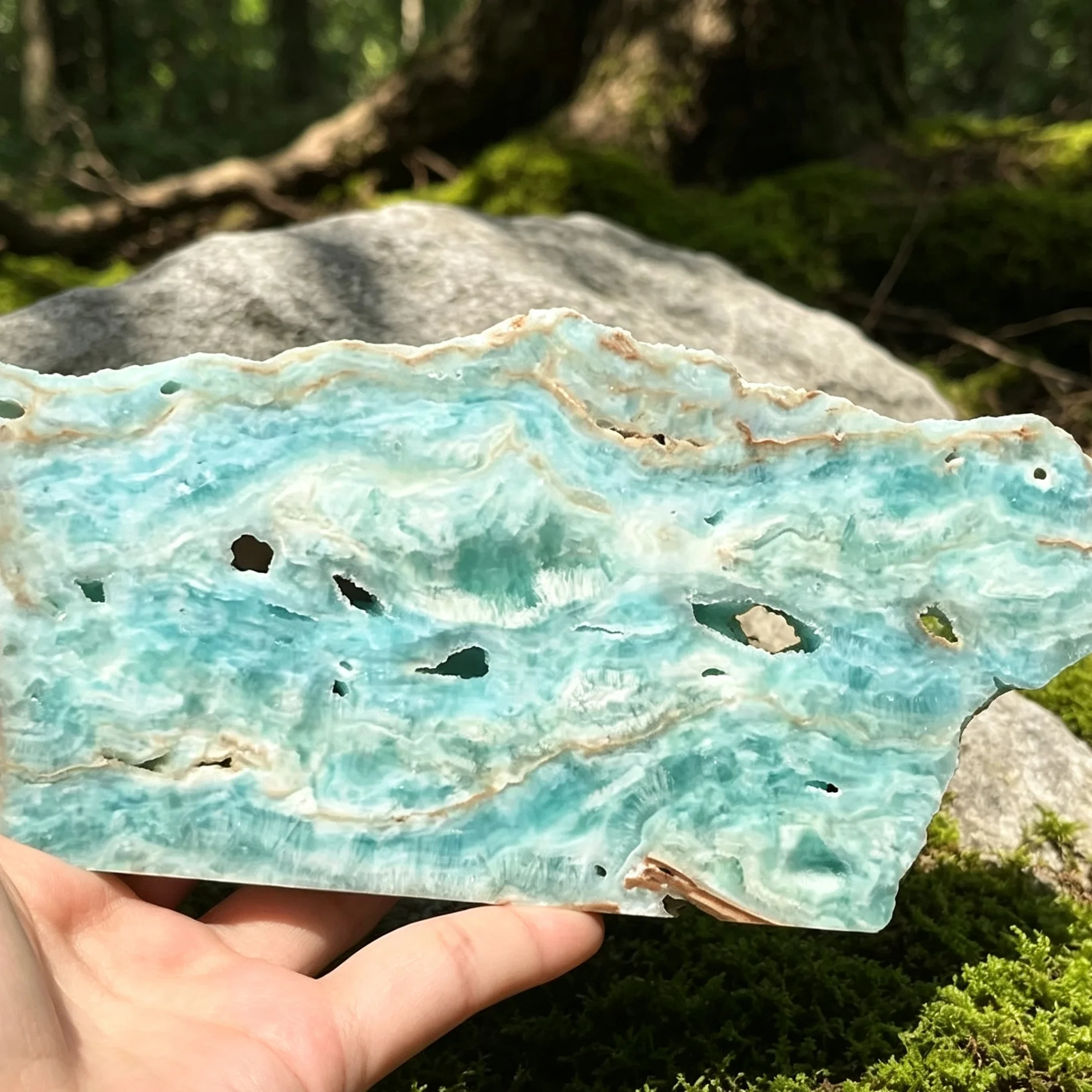 Natural Hemimorphite Crystal Slice Raw Malachite Plate Blue Aragonite Gemstones for Energy Healing Collection Home Decor