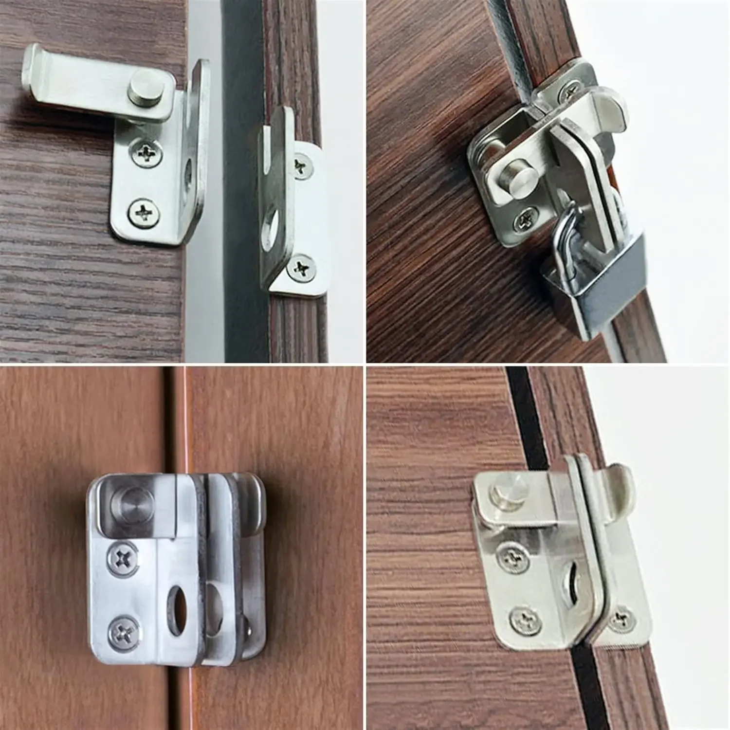 1/2Set Padlock Flip Latch Safety Door Lock Catch Buckle Stainless Steel Sliding Bolt Latch with Screws for Fence Barn Cabinet