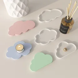 Cloud Shape Silicone Mold DIY Epoxy Resin Mold Plaster Plate Storage Tray Coaster Cushion Aromatherapy Gypsum Mould Home Decor