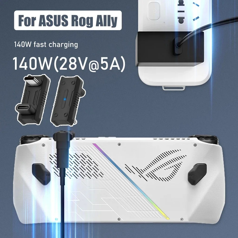 USB C Male Female Adapter 20Gbps USB-C Male To USB-C Female Adapter PD140W180 Degree U-shaped for ASUS Rog Ally Game Console