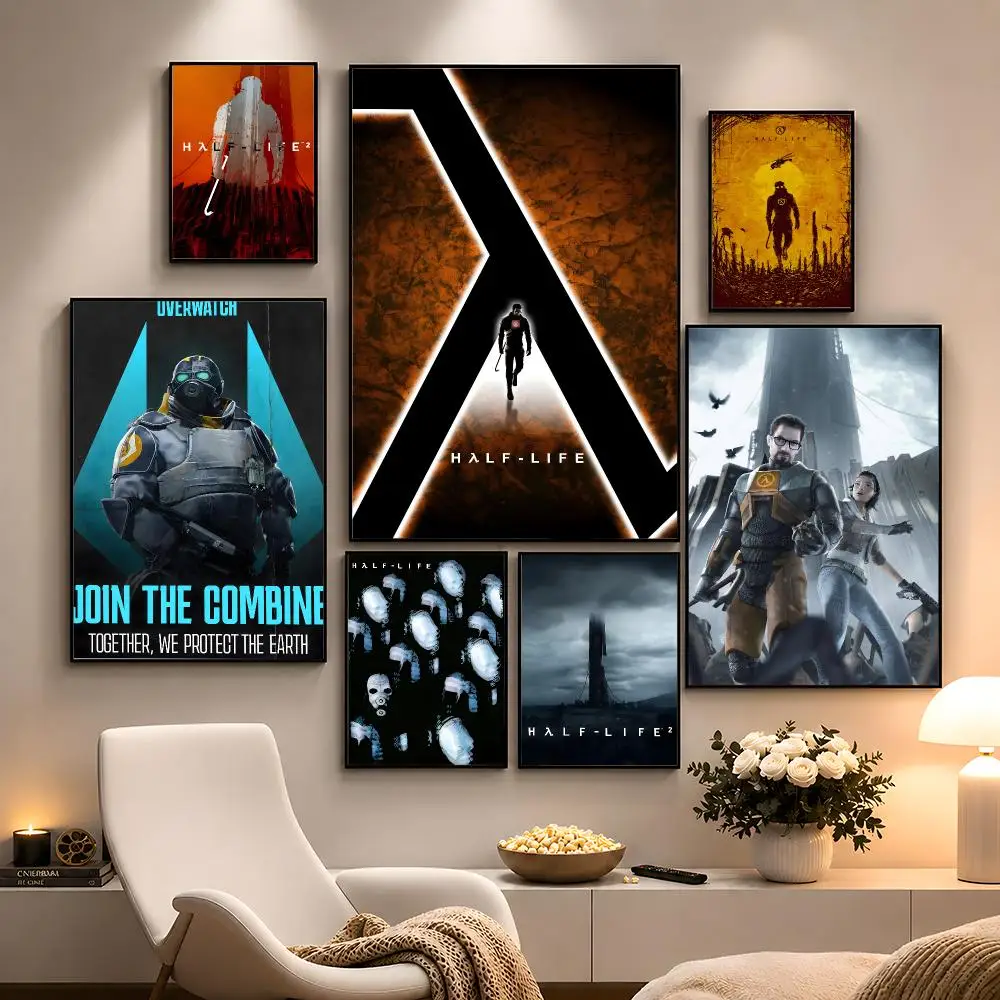 Game Half-Life 2 Gordon Freeman Combine Poster Peel And Stick Wall Art PP Waterproof HD Bedroom Living Room Home Decor Gift