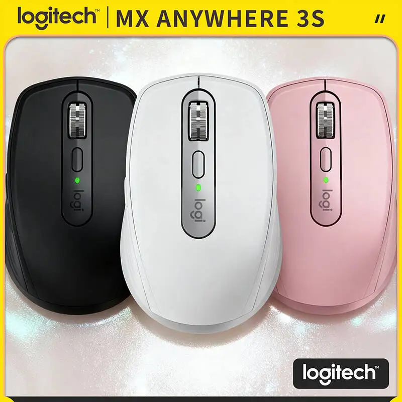 

High-Performance Logitech MX Anywhere 3S Mouse - 8000 DPI, Hyper-Scroll, Silent Click, USB-C Charging for Campus Office Work