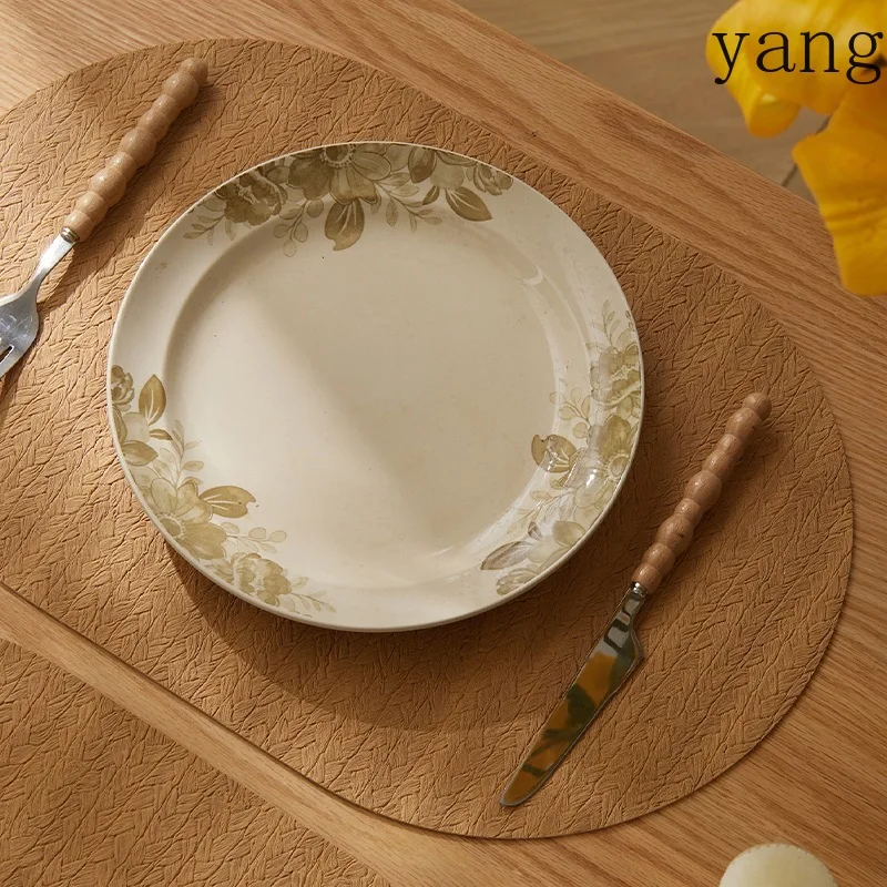 Yjq 5pcs woven pattern table mat waterproof oil stain insulation mat bowl mat i tableware desktop anti-scalding