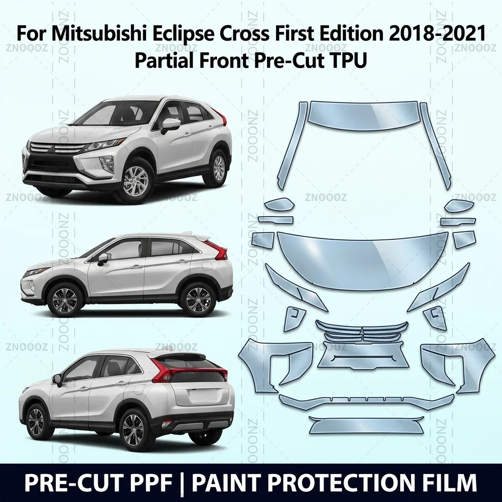 For Mitsubishi Eclipse Cross First Edition 2018-2021 Partial Front Pre-Cut TPU PPF Kit, Self Healing Hydrophobic Anti Yellowing