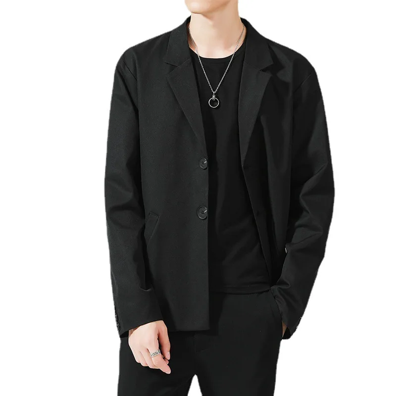 Spring Summer casual suit jacket men's loose solid color leisure suit