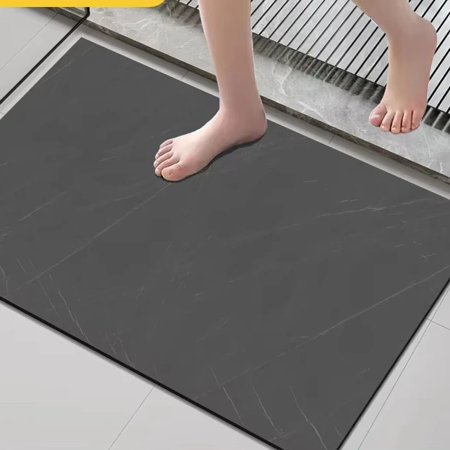 Diatom Bath Mat Quick Drying and High Water Absorption Diatom Mat Non-Slip Natural Bathroom Floor Is Easy to Clean