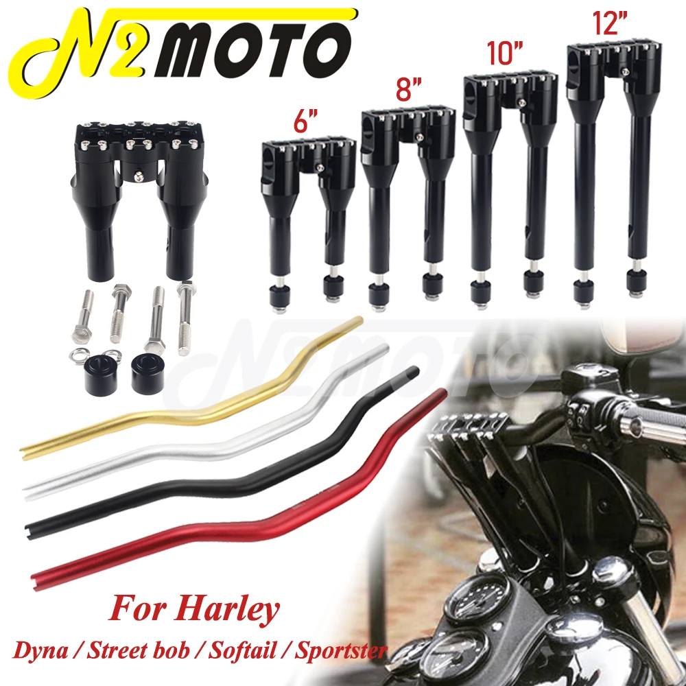 32mm Club Style Straight Handlebar Riser For Harley Softail Breakout Low Rider FXBR FXBB FXLR FXSB Dyna Street Bob Sportster XL