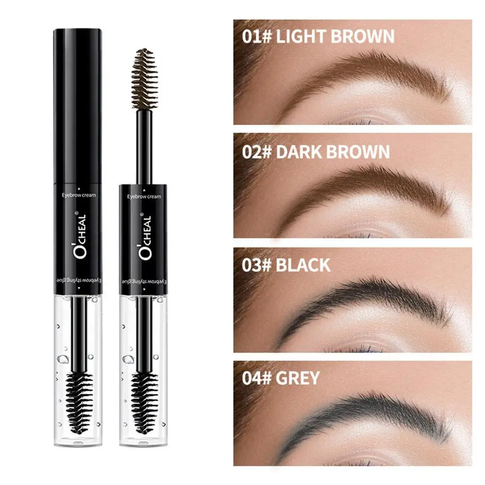 Wenkbrauwpotlood Helder Vormgeven Wenkbrauwgel 2-in-1 Dubbele kop Waterdichte Tattoo Enhancers Blijvende Cosmetica Tint Wenkbrauw Lang L4E0