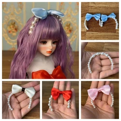 30cm Dolls Hairband 1/6 BJD Doll SD Doll Pearl Bow Headband Children's and Girls Toy Gift Doll Accessories