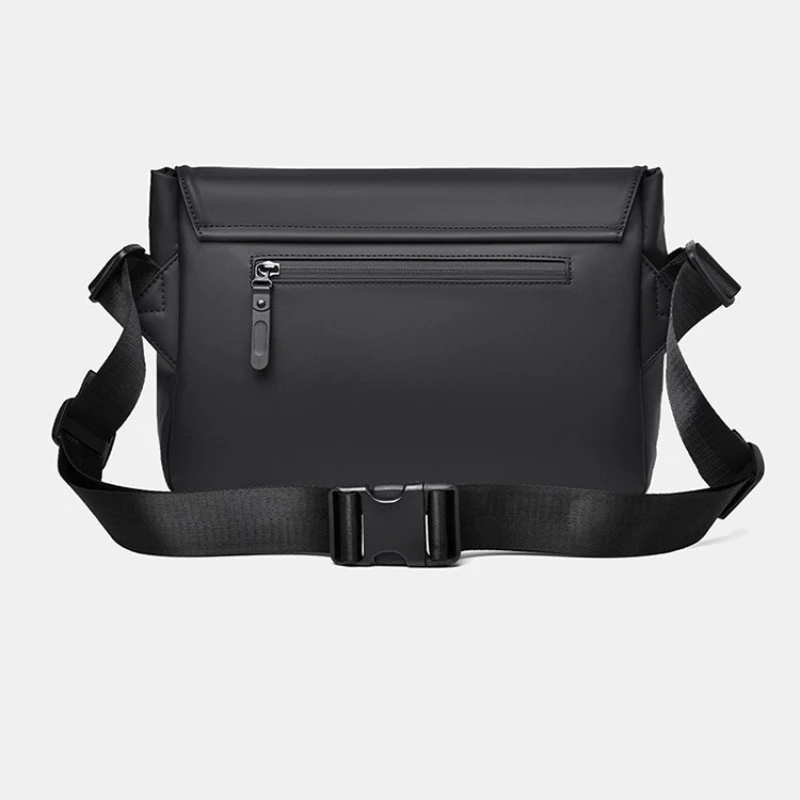 Sleek Flap Crossbody Shoulder Bag Multi‑Zipper Compartments Adjustable Strap Satchel for Daily Work Business Outdoor Commute Use