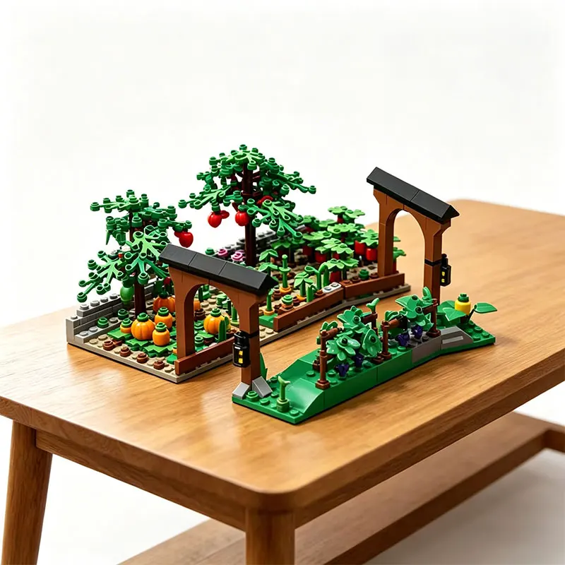 

MOC Farm - Farmland, Orchard, Garden, Small Particle Building Blocks, Creative Street Scene Expansion Toy Ornament (553pcs)