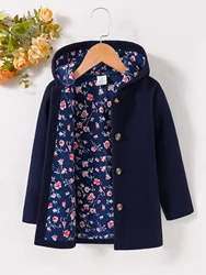 Girls' new spring/Fall fashion hooded coat - sapphire blue