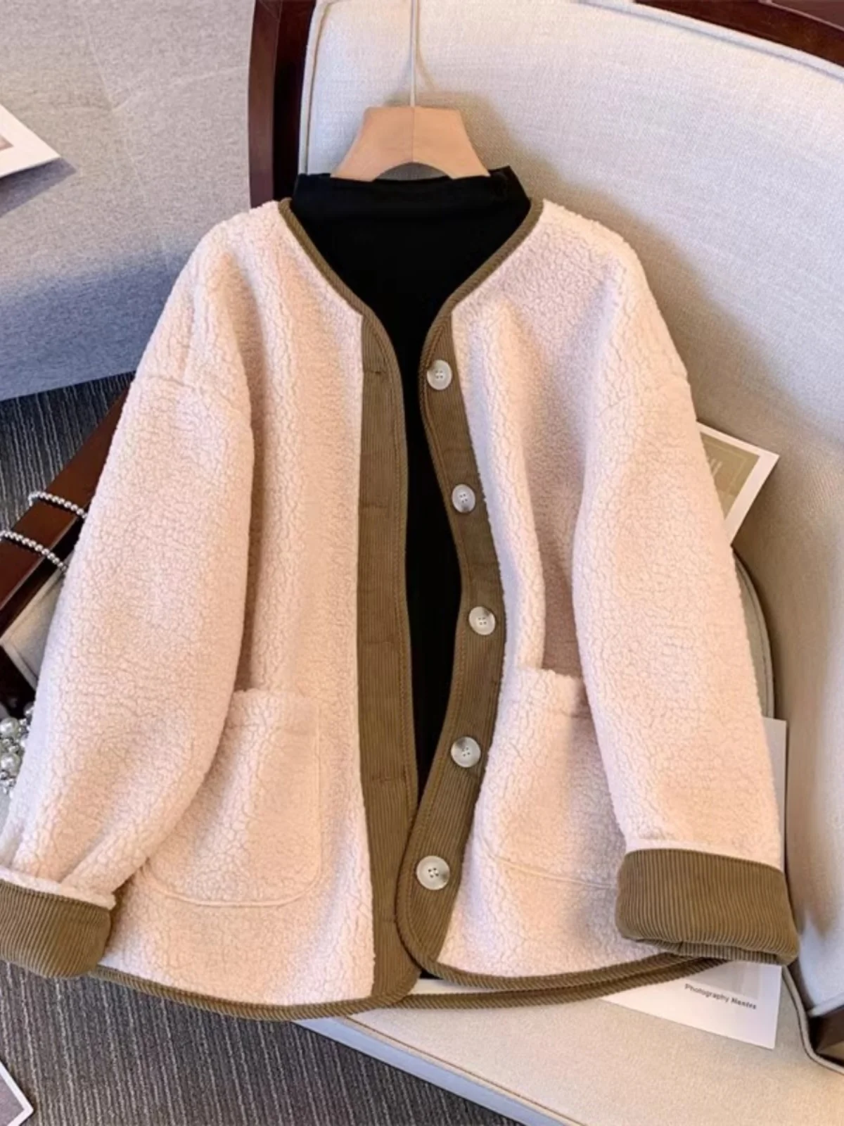 プラスサイズ エプスキン フェイス ジャケット レディース ストリート スレ ソルト シリーズ レザー＆ファー インテイテッド 秋の新作 スリミング効果