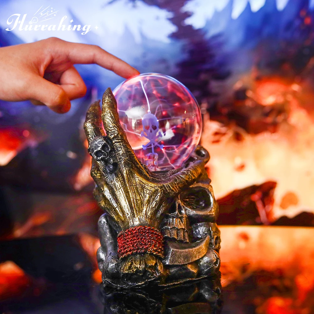 Five-fingered Grimace Crystal Plasma Light 4 Inch Glass Ball Touch Sensing Science Enlightenment Cool Indoor Decoration Ornament