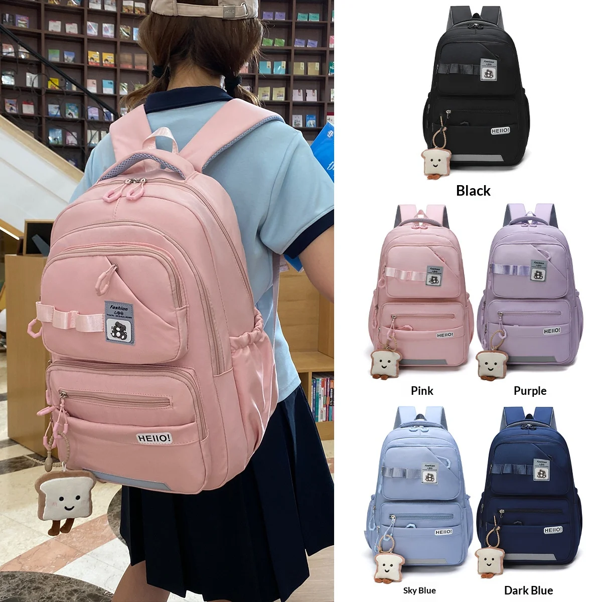 

Schoolbag female new style student large capacity lightweight cute campus backpack primary school student schoolbag backpack