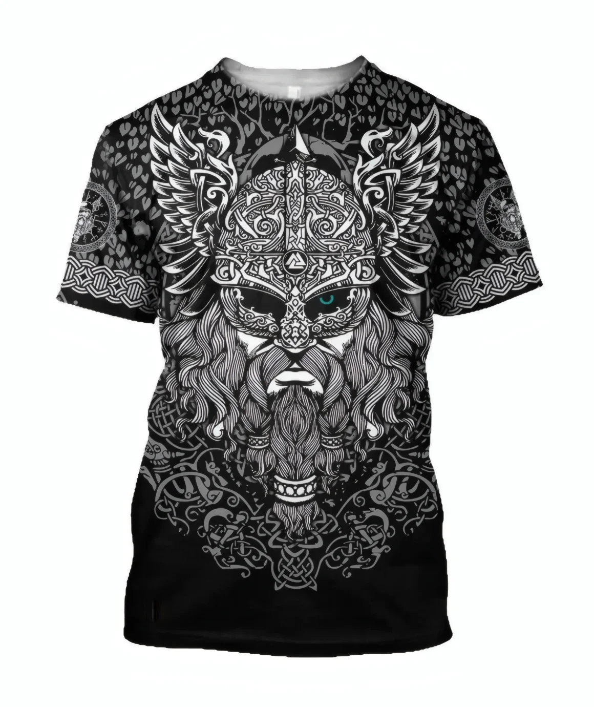 

Summer 2025 Viking Mystic Ancient Symbol Charm with Men's Printed T-shirt O Neck Short Sleeve Oversized Loose Street Casual Top