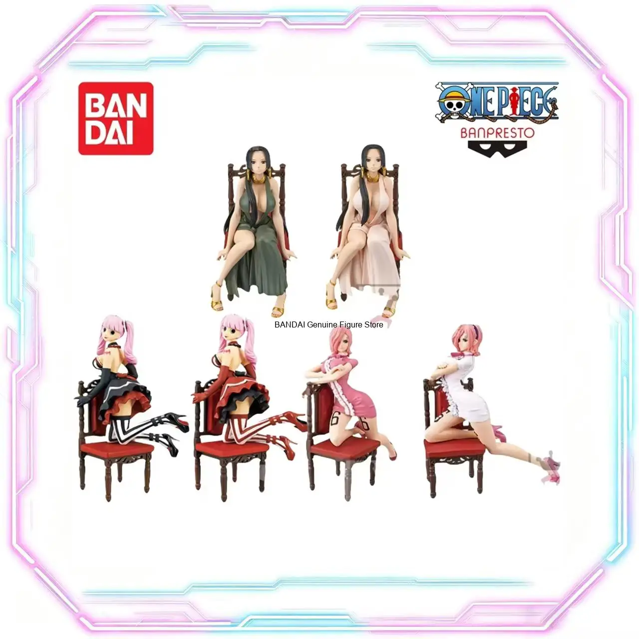 In Stock Original100% Bandai Anime Action Figures Toys One Piece Boa Hancock Perona Reiju Model Toy Statue Garage Action Figure