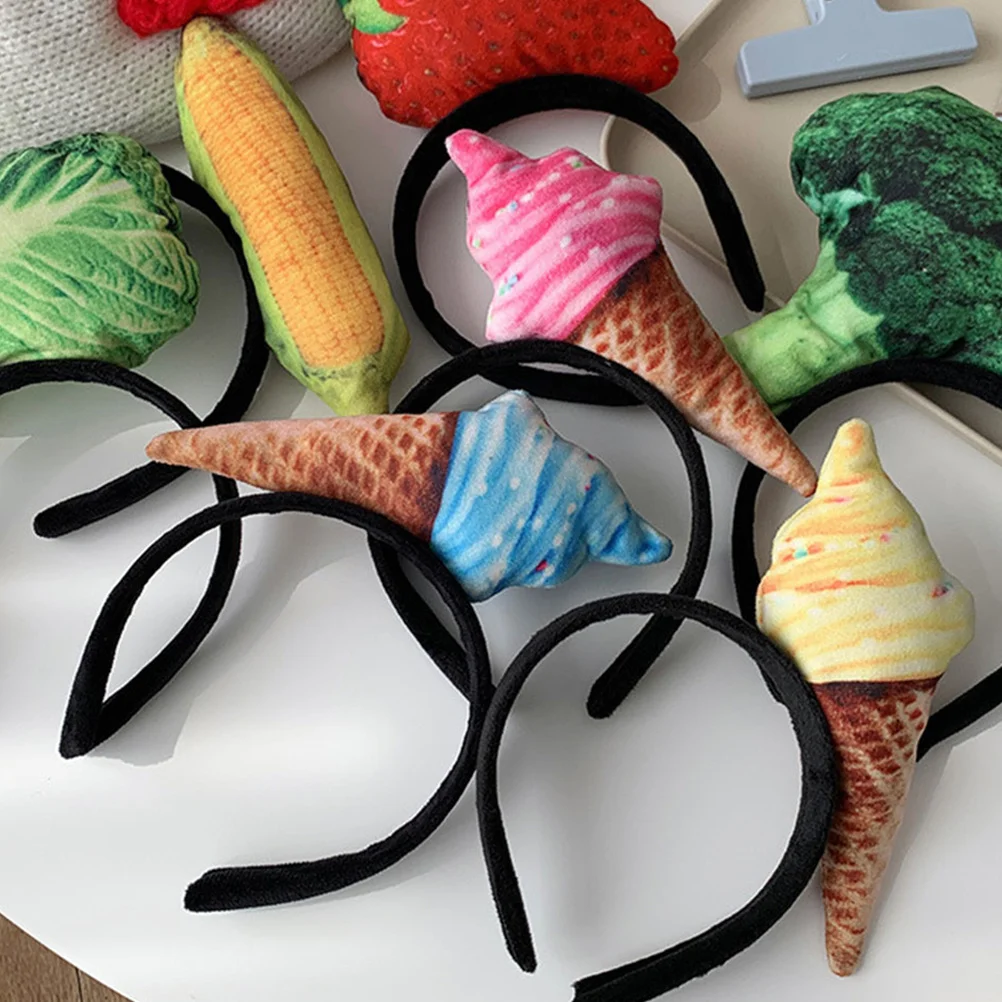 

2Pcs Ice Cream Headband Women's Hair Band Fun Stylish Design for Daily Use Exercise Facial Care Photoshoots Aesthetic Hair