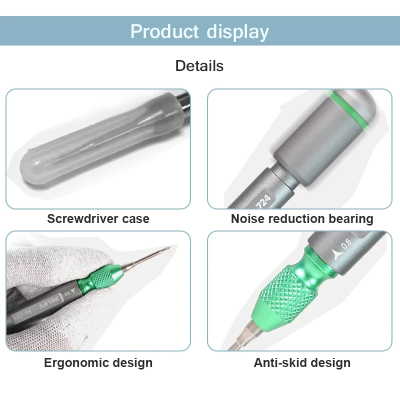 RELIFE RL-724A Mobile Phone Disassembly Torque Screwdriver Set Strong Magnetic High Precision S2 Steel Bit Repair Bolt Drivers